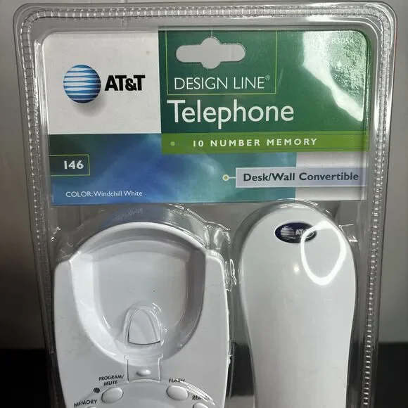 AT&T 146 Design Line Telephone Windchill White Hearing Aid Compatible Desk/Wall - Picture 6 of 7
